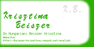 krisztina beiszer business card